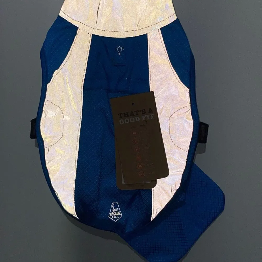 Arcadia Trail Dog's High Visibility‎ Blue Raincoat Size Extra Small NWT